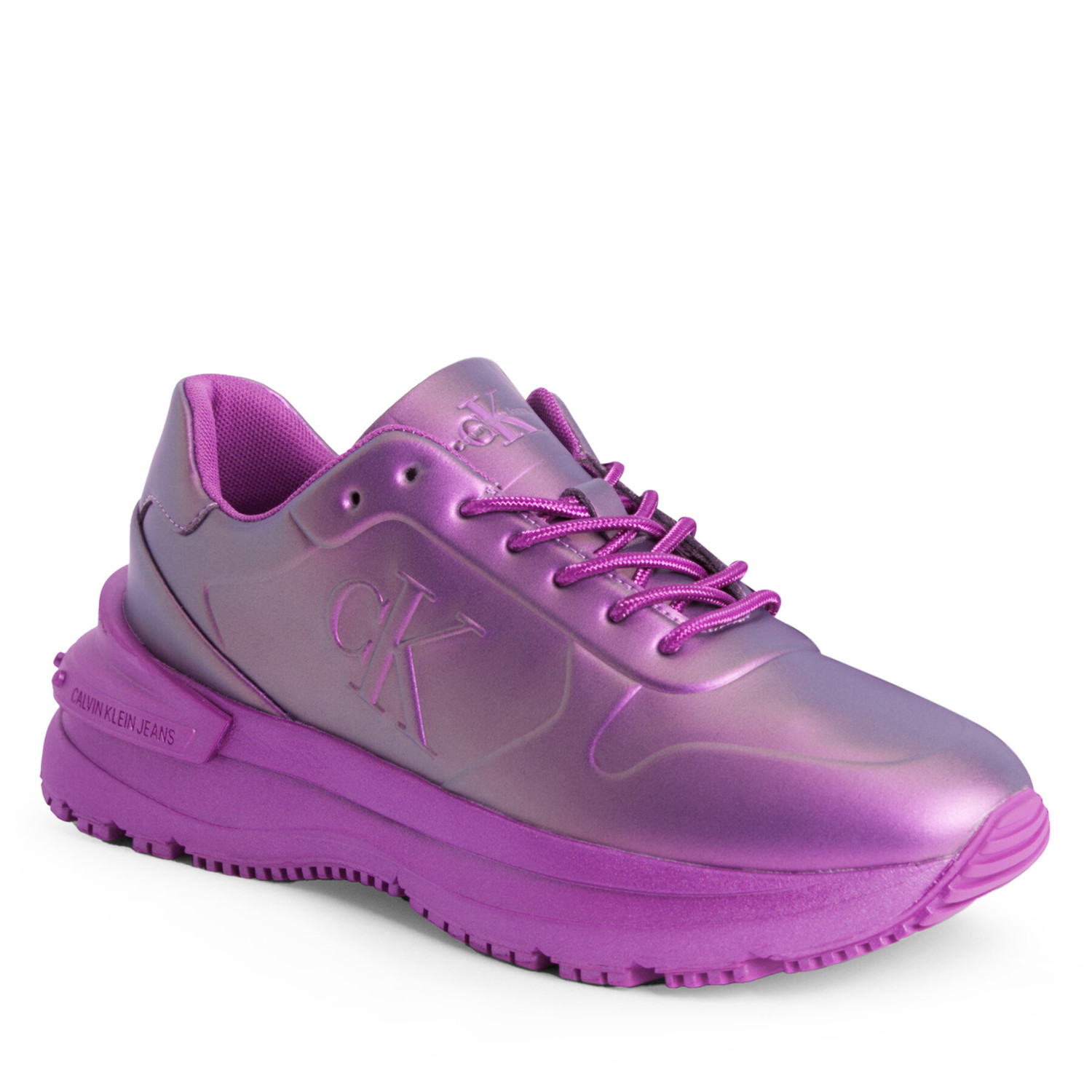 Sneakersy Calvin Klein Jeans Chunky Runner Low Lace Mono Wn YW0YW01129 Amethyst Pearlized 0KB