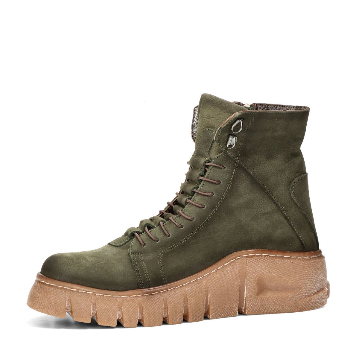 ETIMEĒ dámské nubukové kotníkové boty - zelené - 36