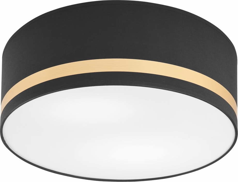 Černé stropní svítidlo s textilním stínidlem ø 35 cm Gloria – LAMKUR