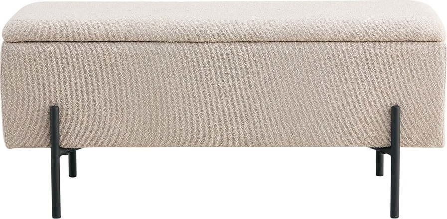 Béžová lavice z textilie bouclé Watford – House Nordic