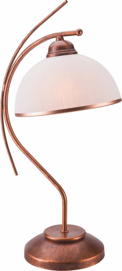 Tmavě hnědá stolní lampa se skleněným stínidlem, výška 49 cm Patrycja – LAMKUR