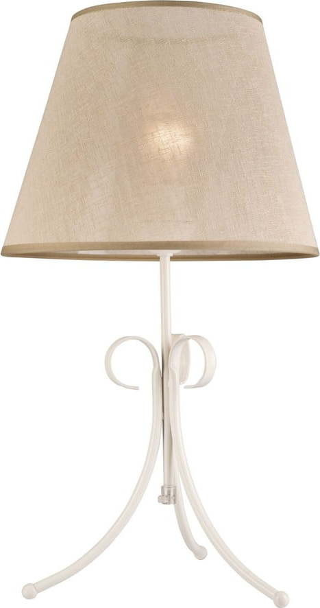 Bílá stolní lampa s textilním stínidlem, výška 55 cm Lorenzo – LAMKUR