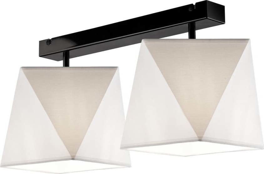 Bílé stropní svítidlo s textilním stínidlem 30x52 cm Carla – LAMKUR