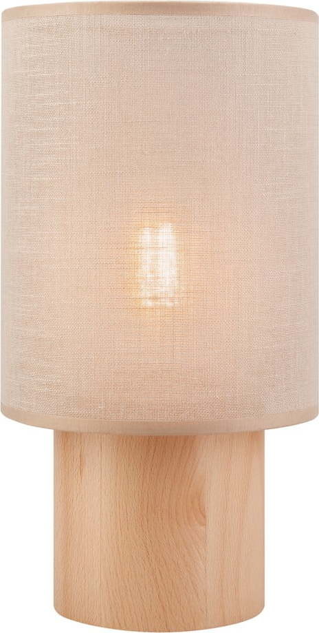 Světle hnědo-béžová stolní lampa s textilním stínidlem, výška 30 cm Ari – LAMKUR
