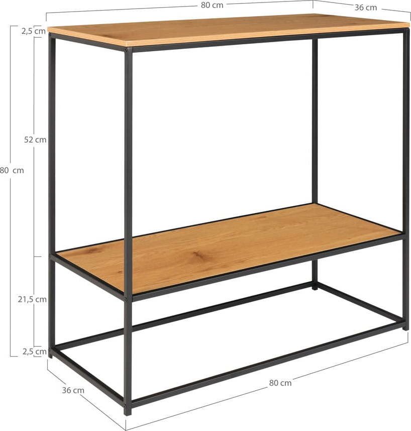 Konzolový stolek s deskou v dubovém dekoru v přírodní barvě 80x36 cm Vita – House Nordic