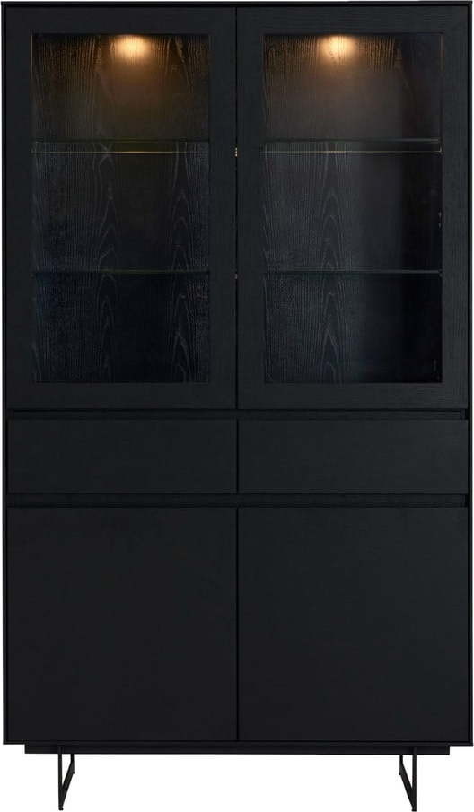 Černá vitrína v dekoru dubu 110x190 cm Tokyo – Furnhouse