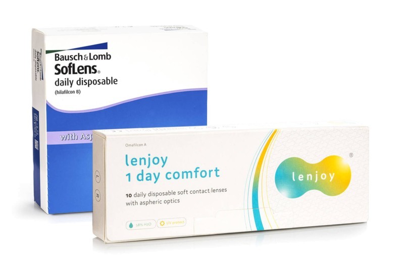 Bausch & Lomb SofLens Daily Disposable (90 čoček) + Lenjoy 1 Day Comfort (10 čoček)