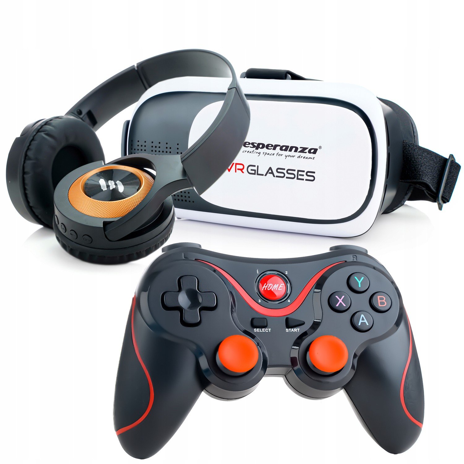 Virtuální Realita Brýle Vr 3D 360 Pro Telefon S Ovladačem Sluchátka