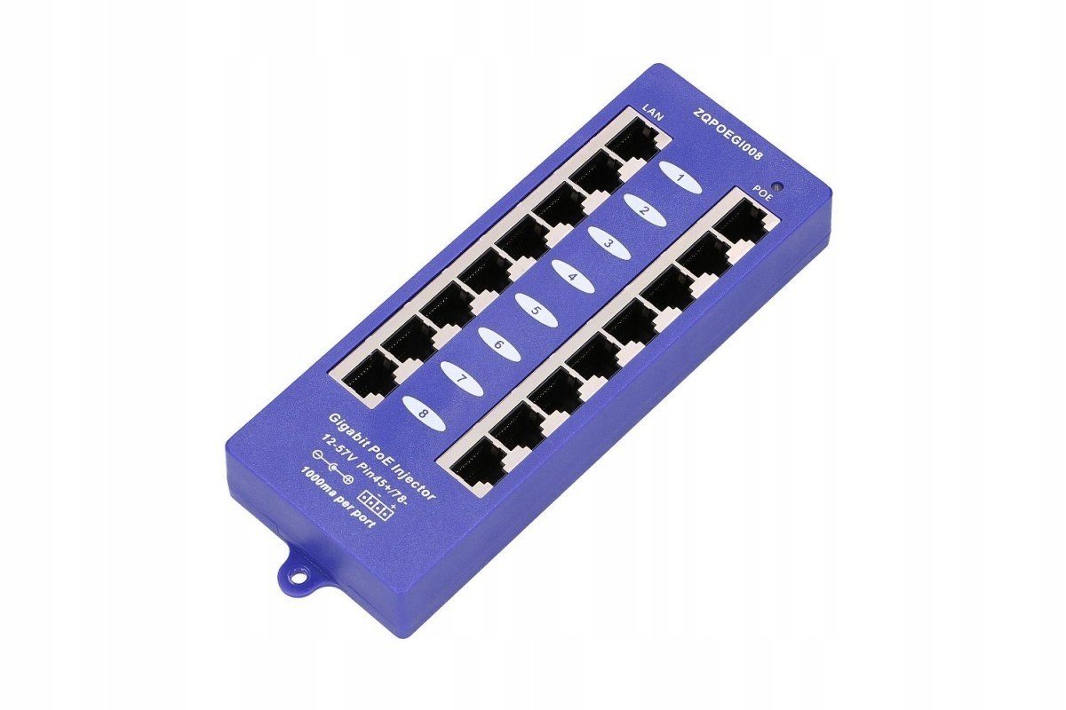 Extralink Poe Injector 8 Portový Gigabit