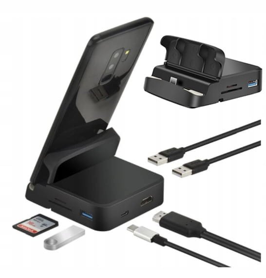 Adaptér Usb-c pro Samsung Dex Dokovací stanice Hub Usb-c 8v1 Hdmi čtečka Sd