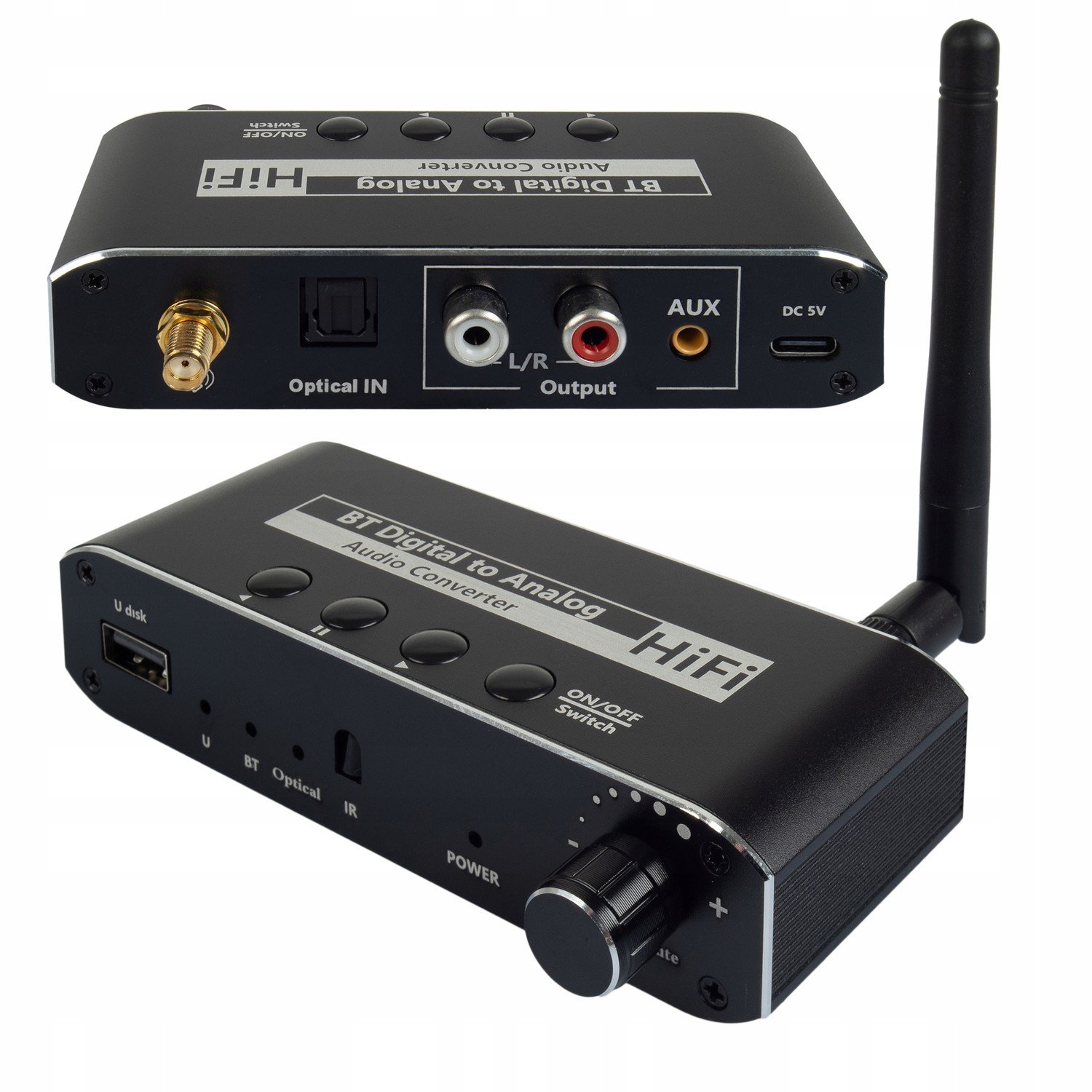 Bluetooth 5.0 Konvertor Audio Dac Toslink 2x Cinch Aux Bt Usb