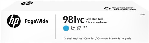 Inkoust Hp 981YC Extra High Yield Cyan Original PageWide Cartridge modrá