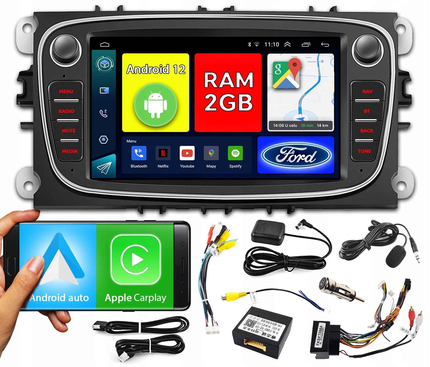 Rádio 7' Android Canbus Pro Ford Galaxy MK3 2015