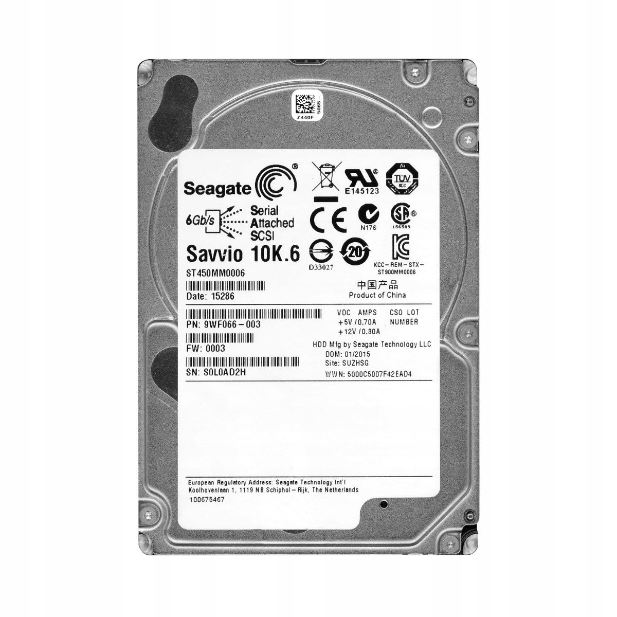 Seagate Savvio 10K.6 450GB 10K 64MB SAS-2 2.5'' ST450MM0006