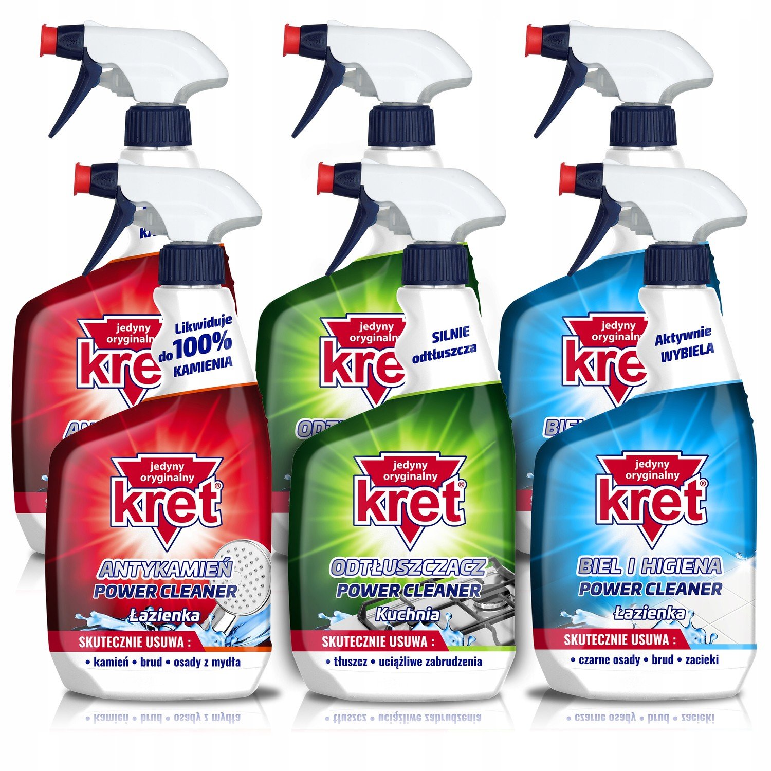 Kret čistící sprej na odstranění vodního kamene MIX 6x620 ml