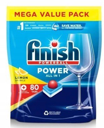 Finish Power All in One Lemon Tablety do myčky, 80 kusů