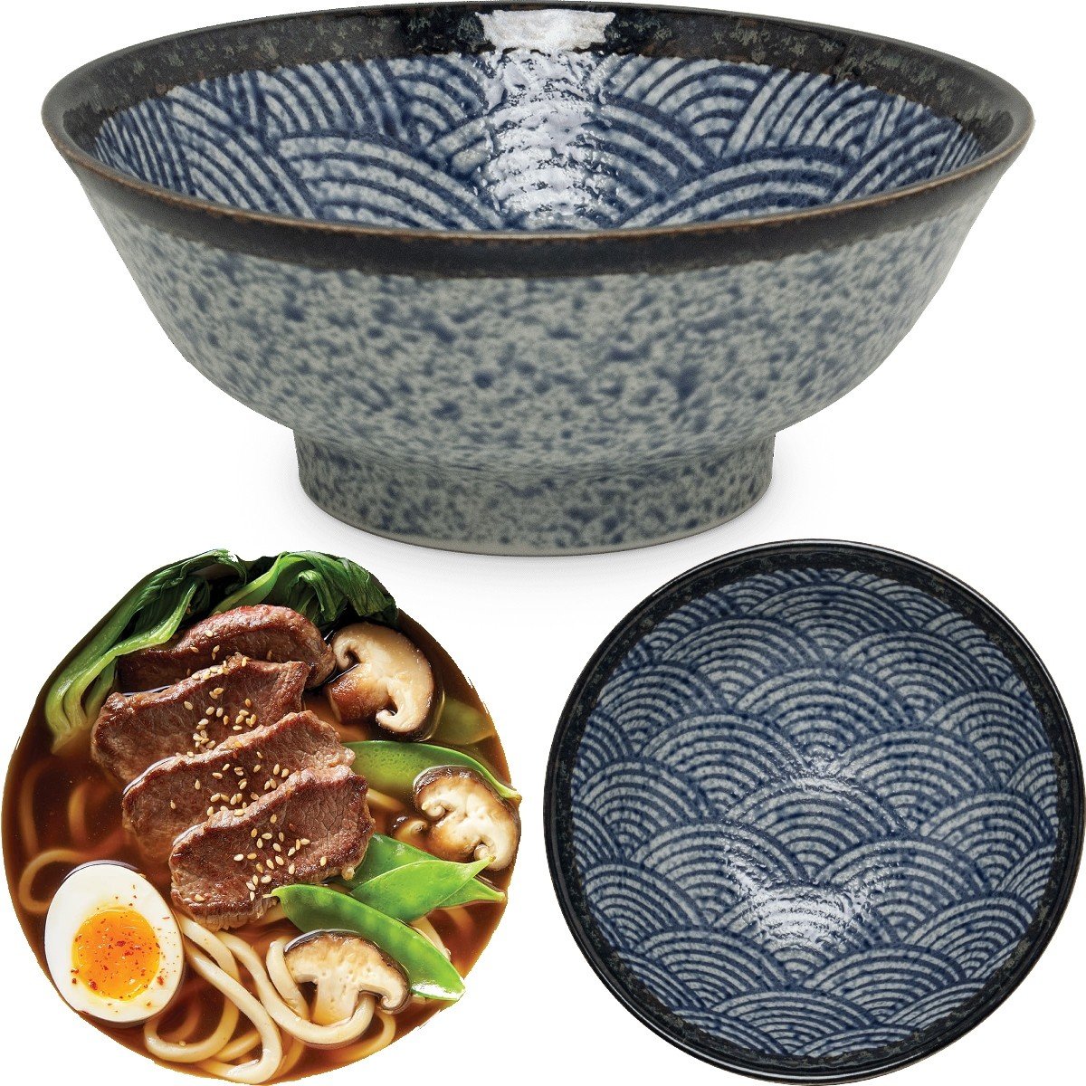 Miska Modrá Miska Pro Ramen Japanese Wave 22