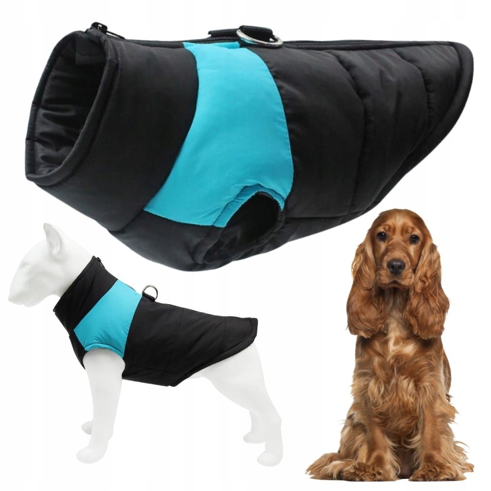 Oblečení pro psa zimní prošívané zateplené 3XL s barevným páskem
