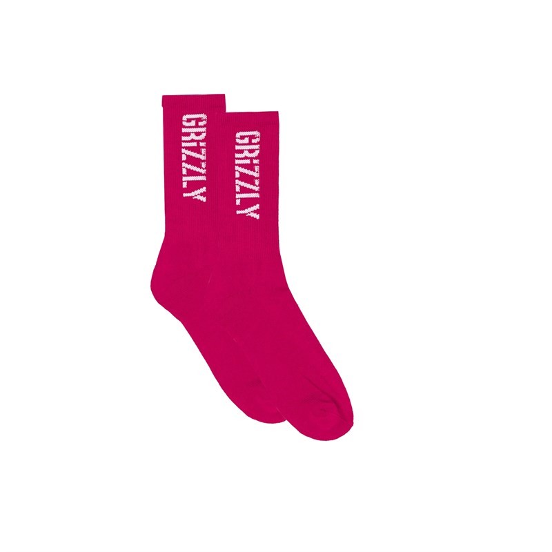 ponožky GRIZZLY - Stamp Socks Pink (PINK)