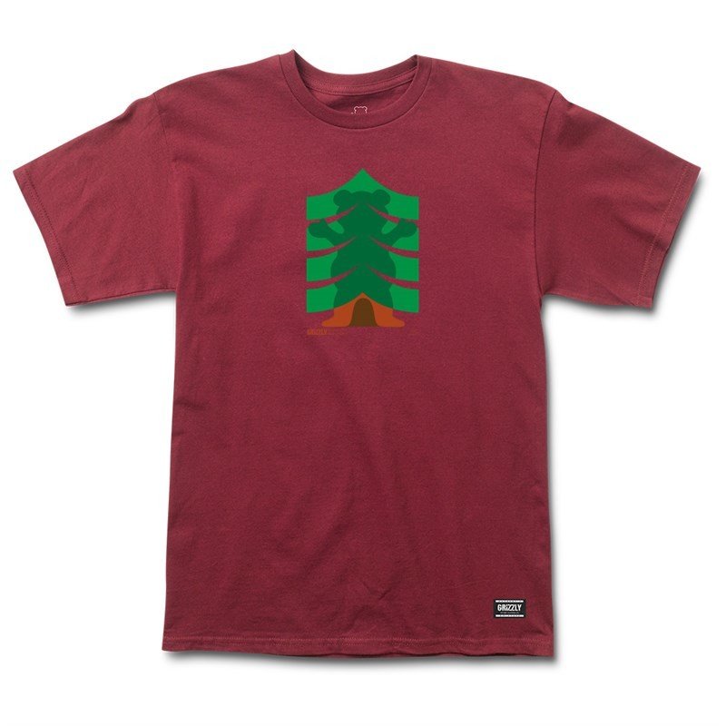 triko GRIZZLY - Strong Branches Ss Tee Bur (BUR)