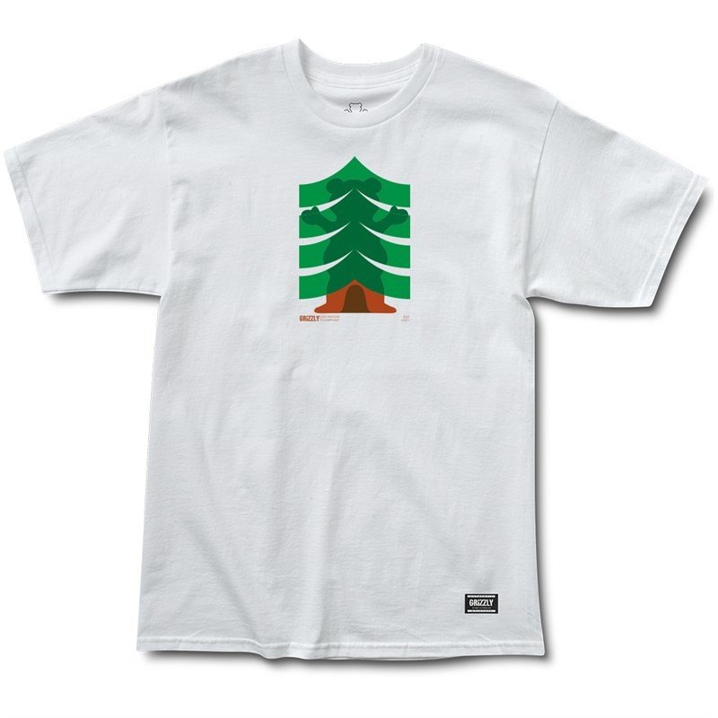 triko GRIZZLY - Strong Branches Ss Tee Wht (WHT)