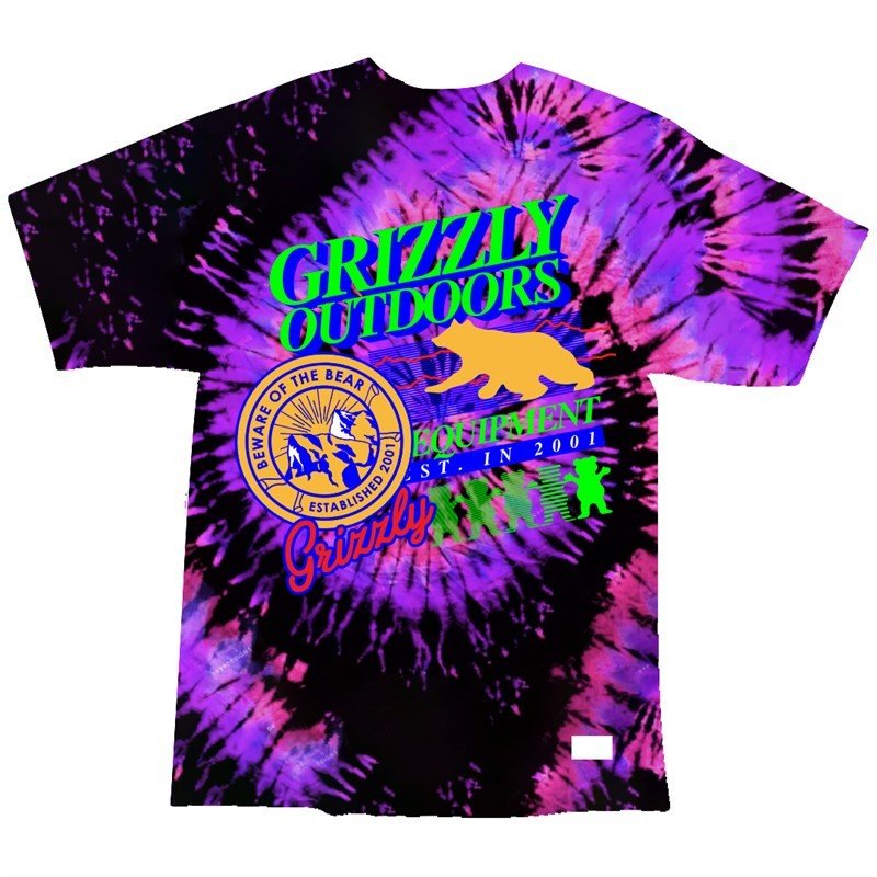 triko GRIZZLY - Neon Trail Ss Tee Tdye (TDYE)