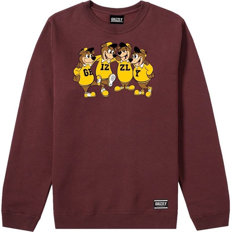 mikina GRIZZLY - Sidelines Crewneck Fleece Bur (BUR)