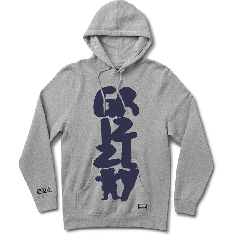mikina GRIZZLY - Brushwork Pullover Hoodie Hthr (HTHR)