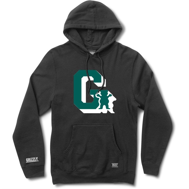 mikina GRIZZLY - Midfield Pullover Hoody Blk (BLK)