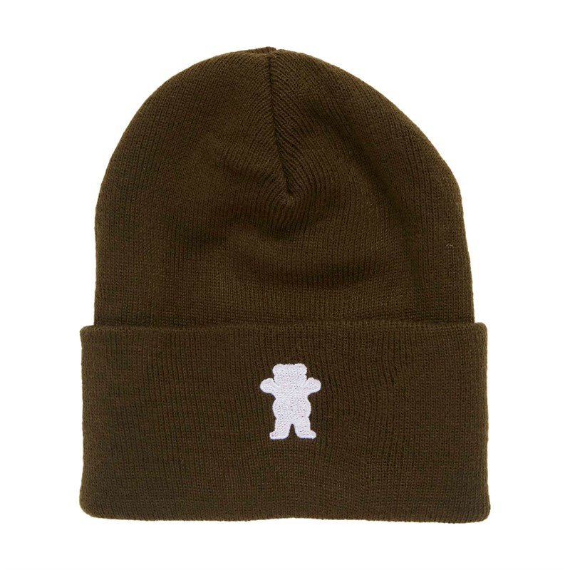 kulich GRIZZLY - Og Bear Embroidered Beanie Olve (OLVE)