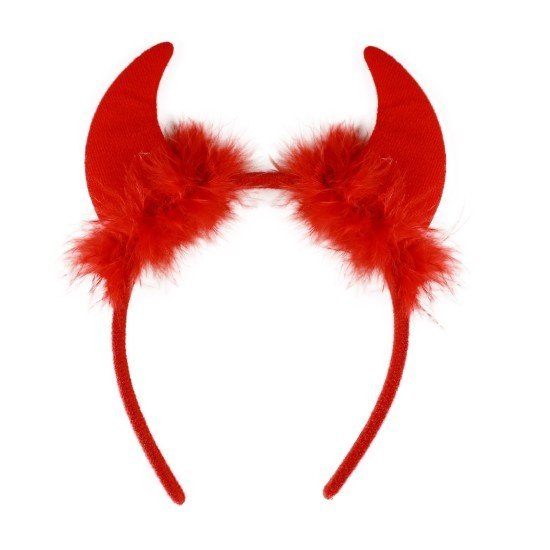 Rappa Čertí rohy - červené s peřím - 222878