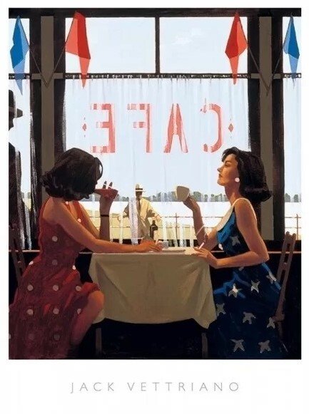 MIGNECO&SMITH Umělecký tisk Jack Vettriano - Cafe Days, (40 x 50 cm)
