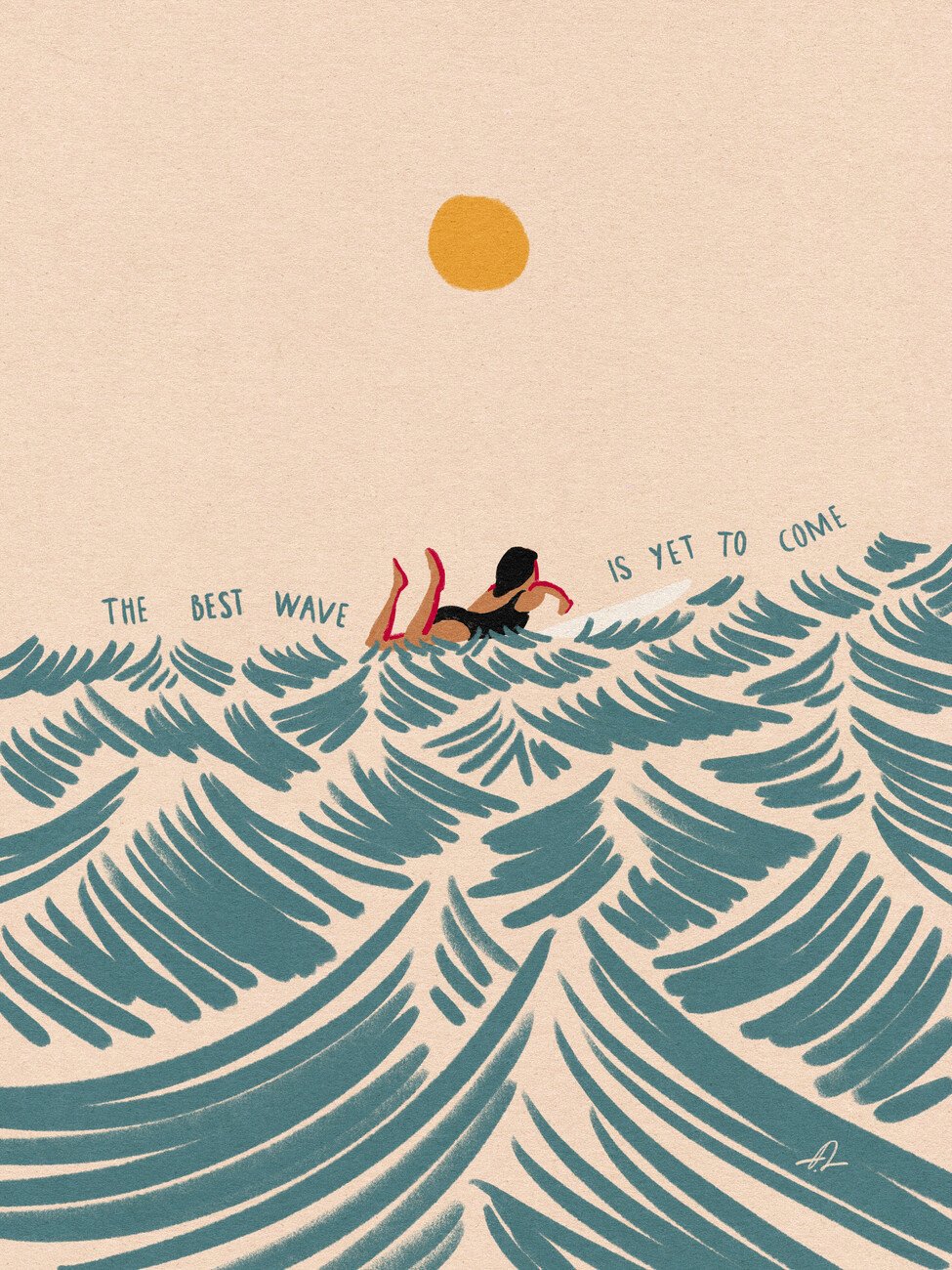 Fabian Lavater Ilustrace The Best Wave Is yet To Come, Fabian Lavater, (30 x 40 cm)