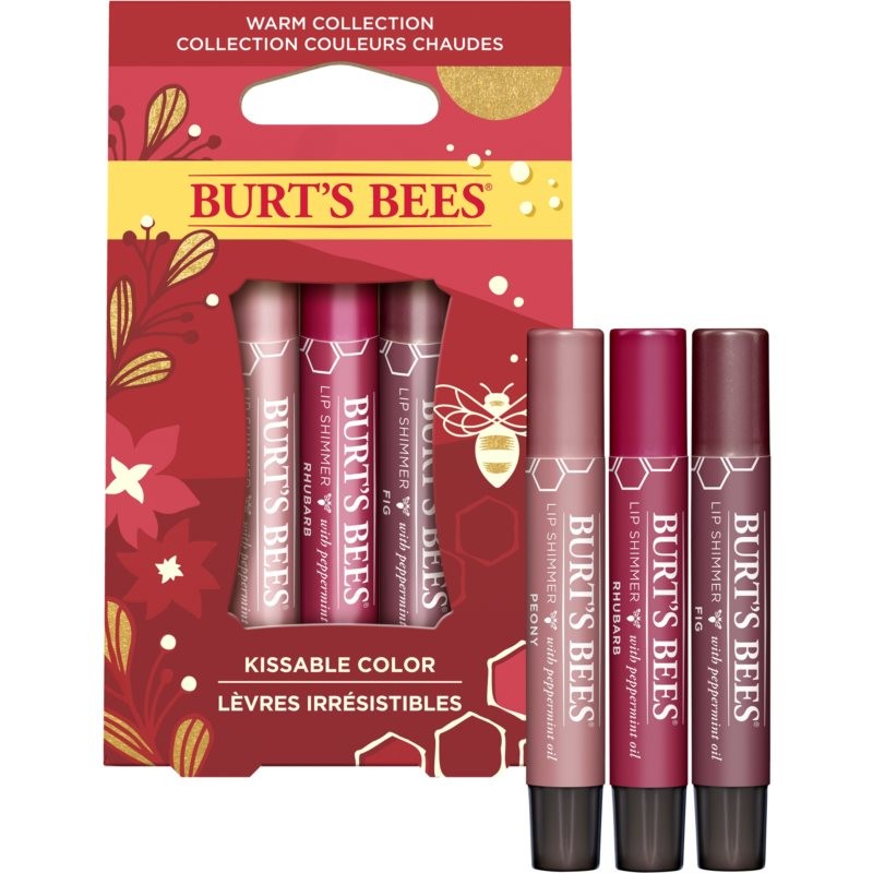 Burt’s Bees Festive Kissable Color dárková sada Peony (na rty)