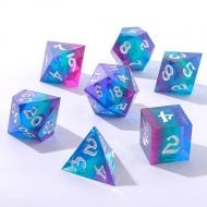 HYMGHO Captured Magic Hand Sanded Sharp Edge Resin Dice Set - Fairy Stone (7)