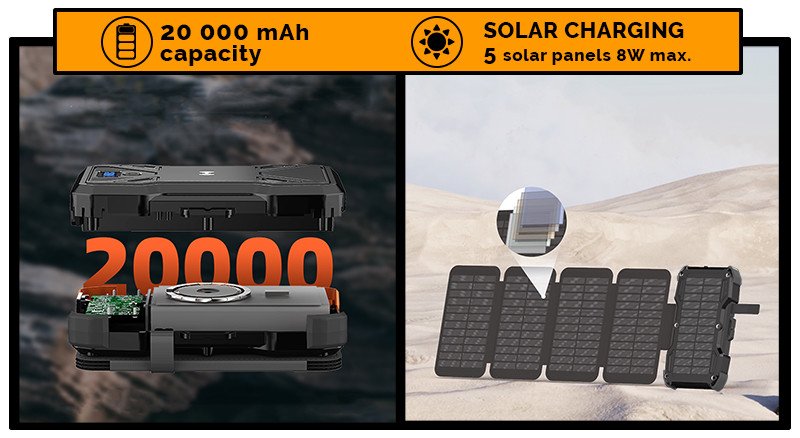 Solární powerbanka VIKING TYR II