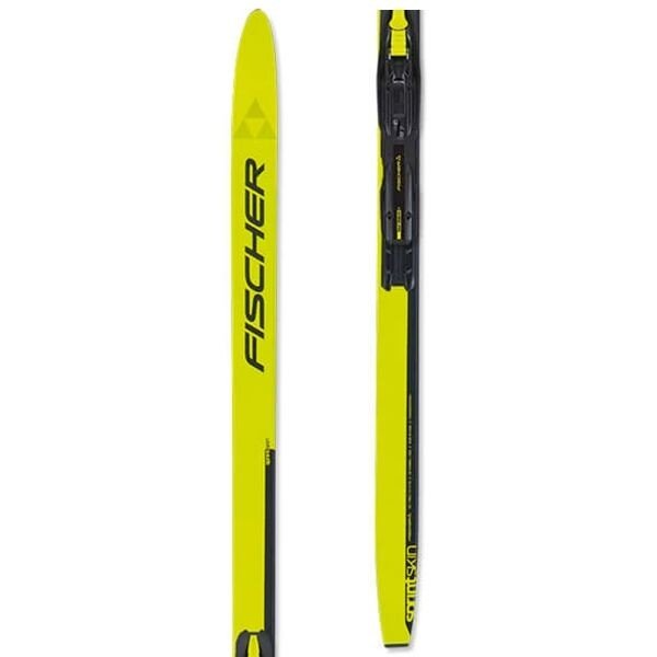 Fischer SPRINT SKIN + TOUR JR Dětské běžecké lyže s mohérovými pásy, žlutá, veľkosť 150