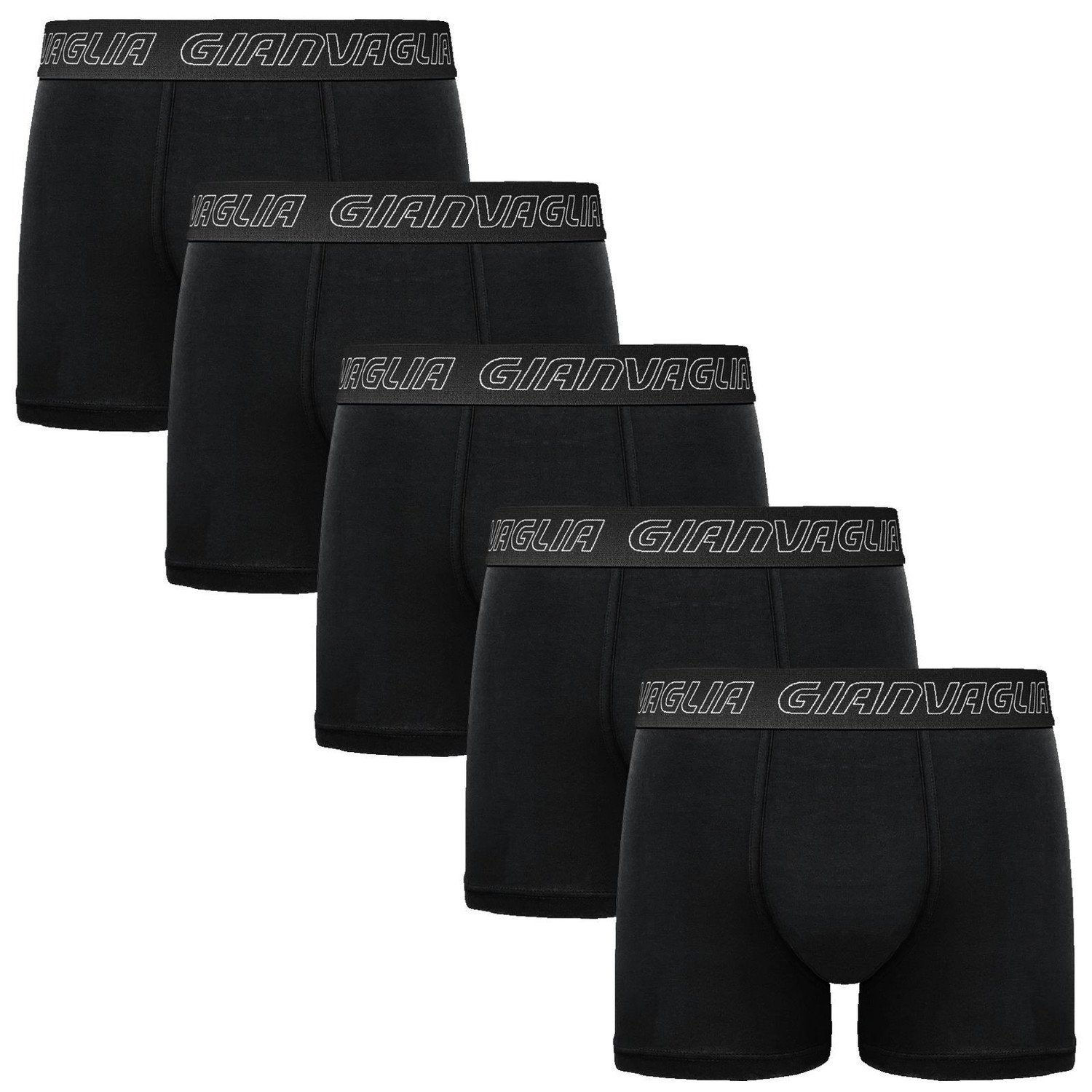 5PACK pánské boxerky Gianvaglia černé (GVG-5015) XXL