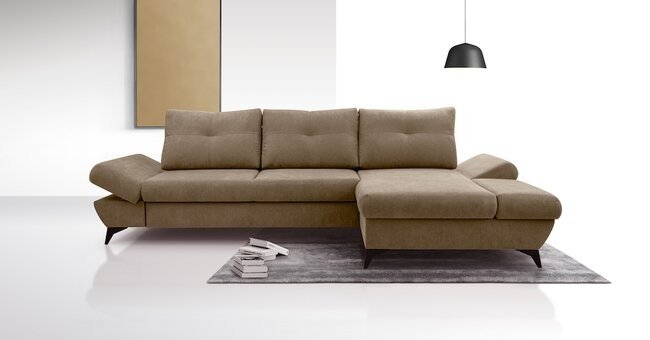 LASKI Hnedá rohová pohovka VENTI - pravá 284x85x96-166 ASTI 5 hnedá