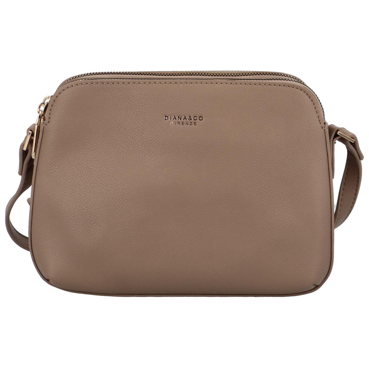 Dámská praktická malá crossbody kabelka taupe - DIANA & CO Nicolle taupe