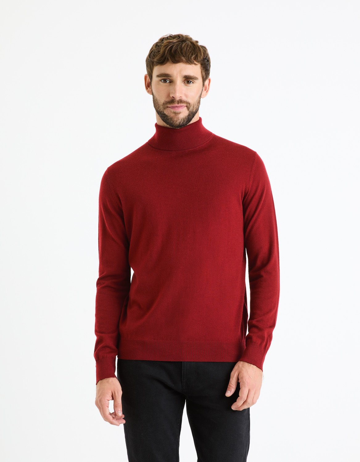Celio Svetr Menos s rolákem merino - Pánské
