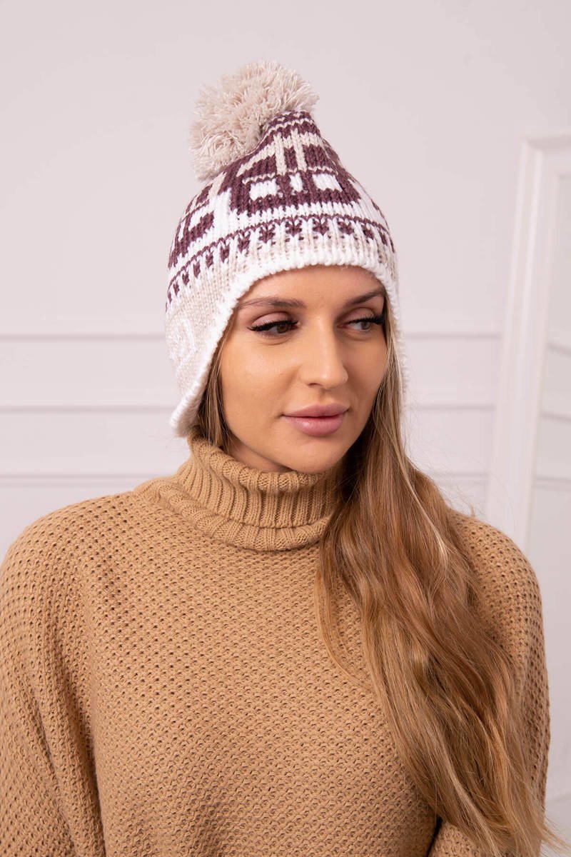 Kesi Dámský kulich Cadi vínovo-bílá-béžová Univerzální