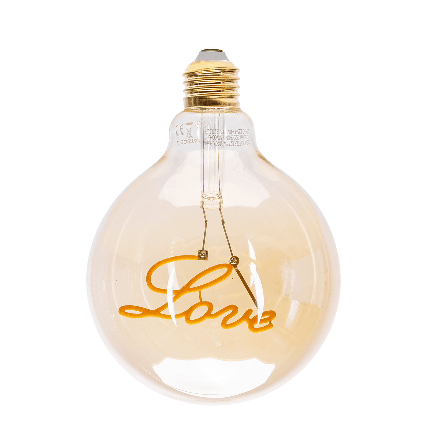 LED21 LED Filament Žárovka E27 LOVE 4W 1800K/AMBER ULTRA Teplá bílá