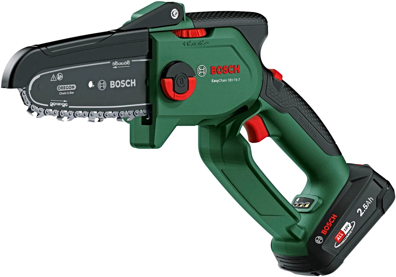BOSCH EasyChain 18V-15-7 (1x2,5Ah) aku řetězová pila na větve Power for ALL