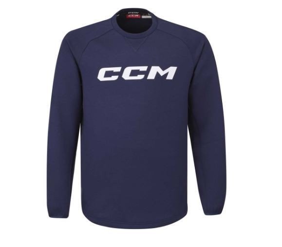 CCM Mikina Locker Room Fleece Crew SR, Senior, S, tmavě modrá