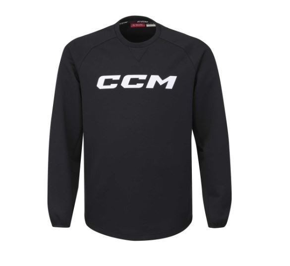 CCM Mikina Locker Room Fleece Crew SR, Senior, L, červená