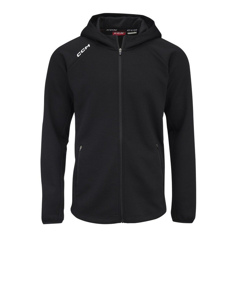 CCM Mikina Locker Room Full Zip Hoodie 2022 JR, Junior, S, černá