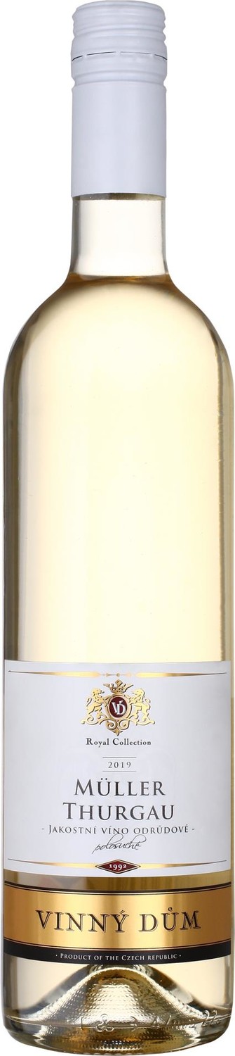 Vinný dům Bílé víno Müller thurgau 2019 - polosuché, 0,75 l, balení 6 ks