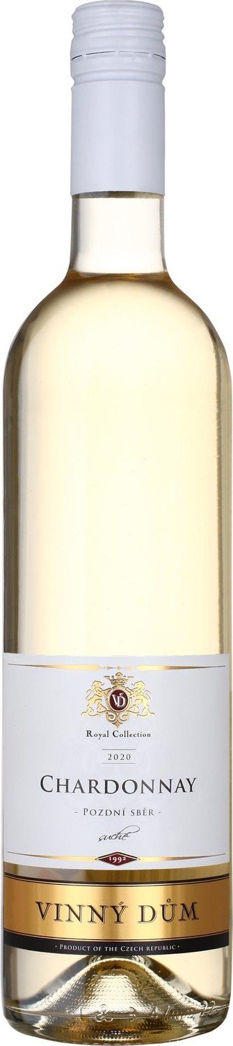 Vinný dům Bílé víno Chardonnay 2020 - suché, 0,75 l, balení 6 ks