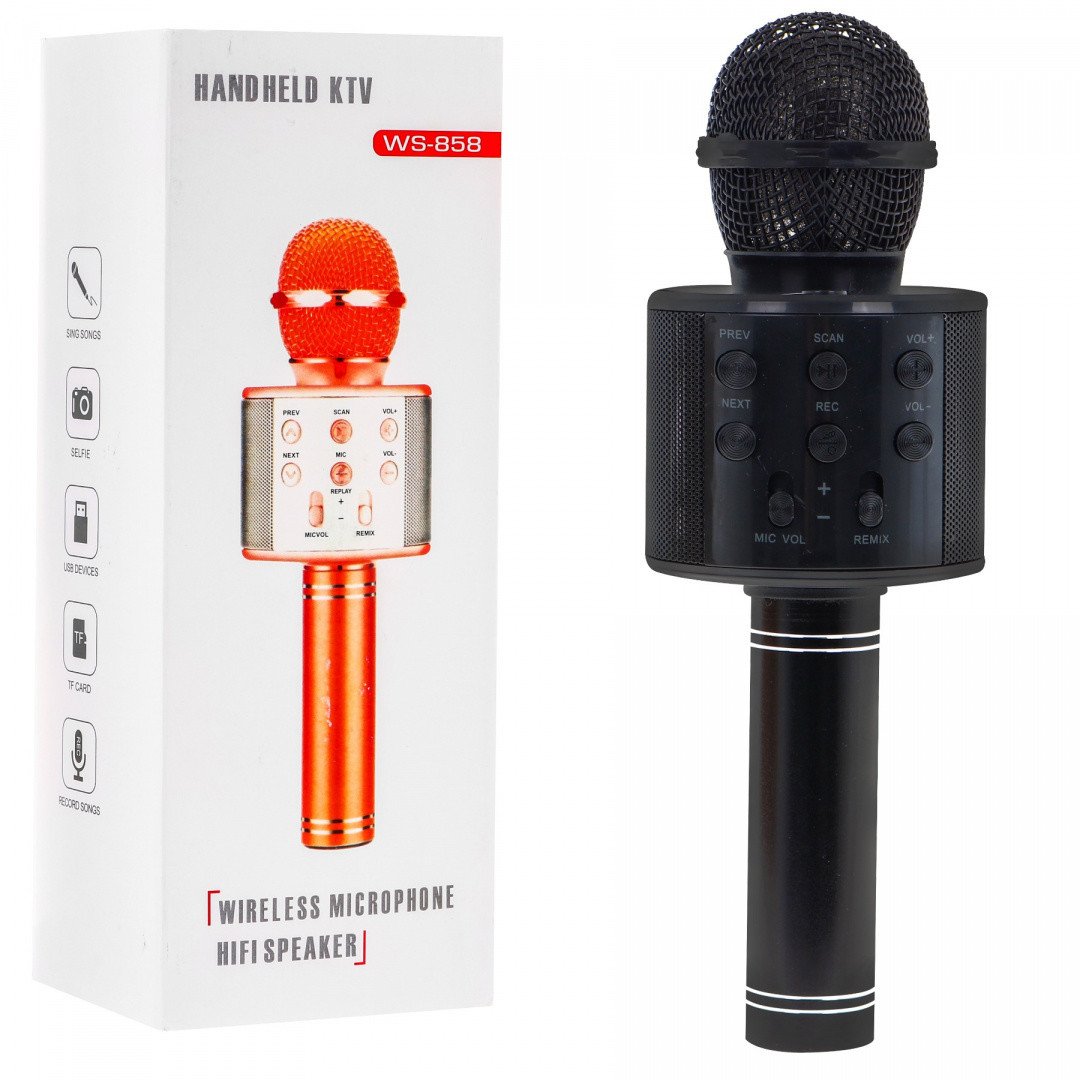 mamido Bezdrátový karaoke mikrofon černý
